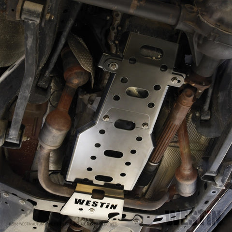 Westin/Snyper 07-11 Jeep Wrangler Transmission Pan Skid Plate - Textured Black - 42-21125