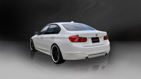 Corsa 12-14 BMW 335i Sedan RWD F30 3in Polished Touring Dual Rear Single 3.5in Tip Cat-Back Exhaust - 14937