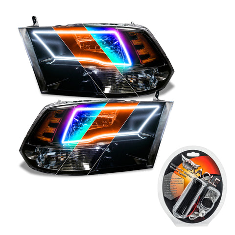 Oracle Lighting 09-18 RAM 1500 Sport Halo Headlights - Blk Housing w/RF Controller - 8906-330