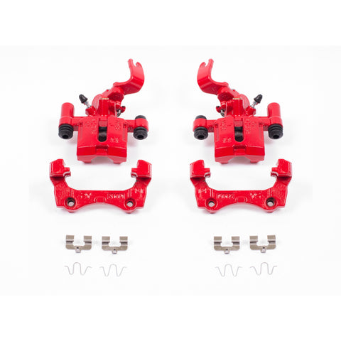 Power Stop 94-97 Mazda Miata Rear Red Calipers w/Brackets - Pair - S1377A
