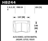 Hawk Blue Jaguar/Aston Martin/Alfa Romeo/Lotus Blue-9012 Front Race Brake Pads - HB244E.624