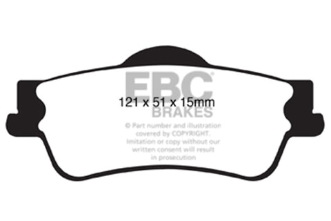 EBC 11+ Chevrolet Caprice 3.6 Redstuff Rear Brake Pads - DP31834C