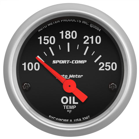 Autometer Sport-Comp 52mm SSE 100-250F Oil Temperature Gauge - 3347