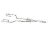 MagnaFlow Cat-Back, SS, 2.5in, Quad Split Rear 3.5in Tip 2015 Dodge Challenger R/T 5.7L - 19209