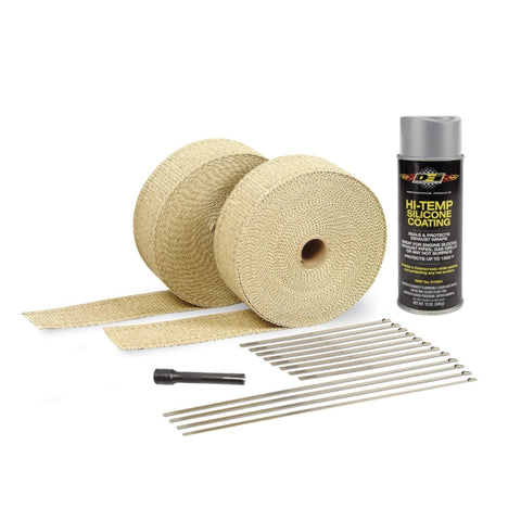 DEI Exhaust Wrap Kit - Tan Wrap & Aluminum HT Silicone Coating - 10112