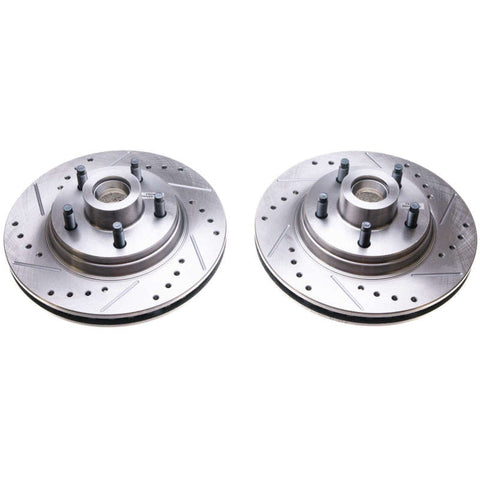 Power Stop 84-86 Ford Mustang Front Evolution Drilled & Slotted Rotors - Pair - AR8118XPR
