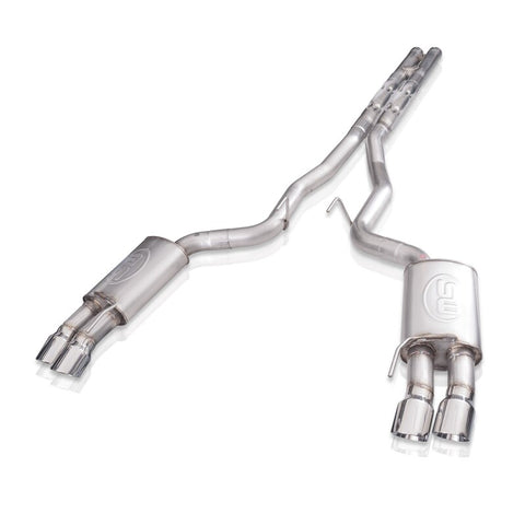 Stainless Works 18+ Ford Mustang GT 3in Legend 304SS Catback w/ H-Pipe Quad Polished Tips (No Valve) - M18CBHPCL