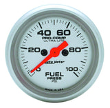 Autometer Ultra-Lite 52mm 0-100 PSI Electronic Fuel Pressure Gauge - 4363