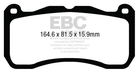 EBC 13-14 Ford Mustang 5.8 Supercharged (GT500) Shelby Redstuff Front Brake Pads - DP33013C