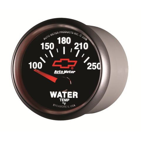 Autometer GM Bowtie Black 2-1/16in 100-250 F Pedestal Electronic Water Temp Gauge - 3637-00406