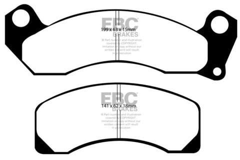 EBC 87-91 Ford Country Squire 5.0 Redstuff Front Brake Pads - DP31166C