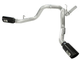 aFe MachForce XP Exhaust 4inch DP-Back All SS 2011-14 GM Diesel Trucks V8-6.6L LML Black Tips - 49-44043-B