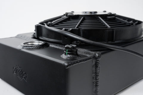 CSF Universal Drag Race / Tuck Radiator w/9in Spal Fan - 10.5in H x 10in L x 3.6in W - Black - 7065B