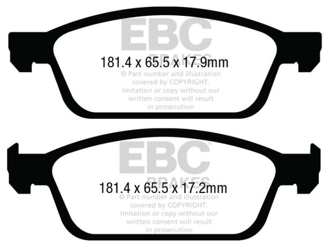 EBC 13+ Ford Escape 1.6 Turbo 4WD Ultimax2 Front Brake Pads - UD1645
