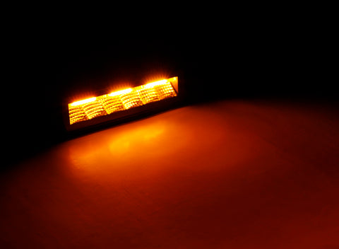 Go Rhino Xplor Blackout Combo Series Sixline LED Flood Lights w/Amber (Surface Mount) - Blk (Pair) - 750600622FBS