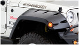 Bushwacker 07-18 Jeep Wrangler Max Pocket Style Flares 2pc Extended Coverage - Black - 10045-02