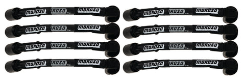Moroso GM LS 9.75in Long Coil On Plug 90 Deg Sleeved Ultra Spark Plug Wire Set - Black - 51532