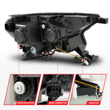 ANZO 19-23 Ford Ranger Full LED Projector Headlights w/ Initiation & Sequential - Black - 111613