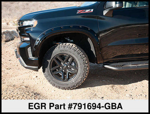 EGR 19-22 Chevrolet Silverado 1500 Traditional Bolt-On Look Fender Flares Black Set Of 4 - 791694-GBA