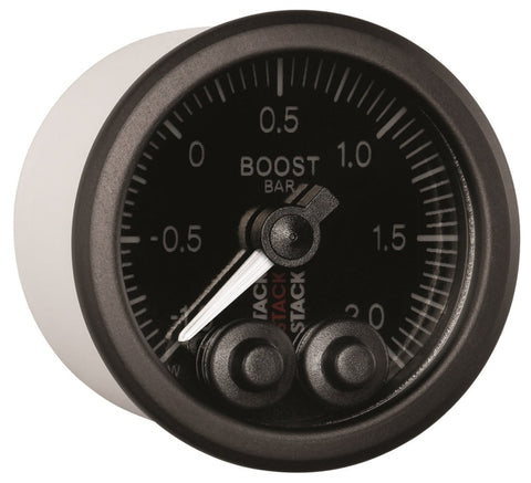 Autometer Stack 52mm -1 to +2 Bar (Incl T-Fitting) Pro-Control Boost Pressure Gauge - Black - ST3511