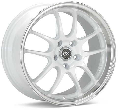 Enkei PF01SS 17x9 5x114.3 60mm Offset 75mm Bore Diameter White w/ Machined Lip Wheel - 460-790-6560WM
