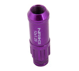 NRG 700 Series M12 X 1.25 Steel Lug Nut w/Dust Cap Cover Set 21 Pc w/Locks & Lock Socket - Purple - LN-LS710PP-21
