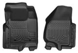 Husky Liners 11-12 Ford Super Duty Crew & Extended Cab WeatherBeater Front Row Black Floor Liners - 18731