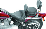 Mustang 00-15 Harley Softail Std Rear Tire Wide Touring Solo Seat w/Driver Backrest w/Studs - Black - 79485