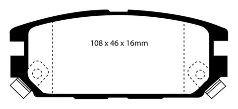 EBC 91-93 Dodge Stealth 3.0 4WD Yellowstuff Rear Brake Pads - DP4987R