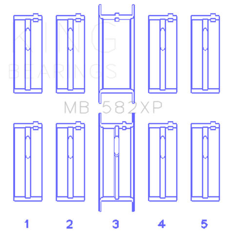 King Ford 2.0L/2.3L 8V (Size STD) Performance Main Bearing Set - MB582XP