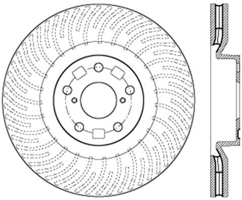 StopTech 12-15 Lexus IS350 Cross Drilled Right Front Rotor - 128.44185R