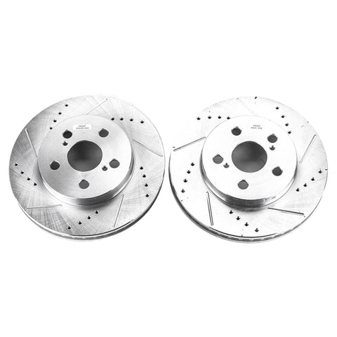 Power Stop 16-19 Toyota Prius Front Evolution Drilled & Slotted Rotors - Pair - JBR1744XPR