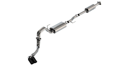 Borla F-150 2021 3.3L CC SB EC STB XL/XLT/Lariat/KR/Plnm/LTD 3/2.25 DSE Cat-Back S-Type BLK CHR Tips - 140880BC
