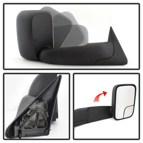 xTune Dodge Ram 94-01 Manual Extendable Manual Adjust Mirror Right MIR-DRAM94-MA-R - 9925061