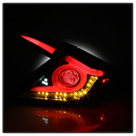 Spyder 16-19 Honda Civic 4 Door Light Bar LED Tail Lights - Black - ALT-YD-HC164D-LB-BK - 5086051