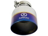 aFe Takeda 304 Stainless Steel Clamp-On Exhaust Tip 2.5in. Inlet / 4.5in. Outlet - Blue Flame - 49T25454-L07
