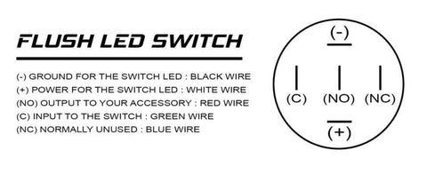 Oracle Pre-Wired Power Symbol On/Off Flush Mount LED Switch - Amber - 2009-005