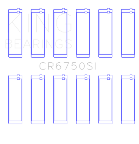 King Engine Bearings Opel X30Xe (Ecotech) (Size +0.25mm) Connecting Rod Bearing Set - CR6750SI0.25