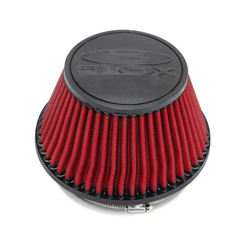 BLOX Racing Shorty Performance 5in Air Filter w/3.5in Velocity Stack and Coupler Kit - Black - BXIM-00323-BK