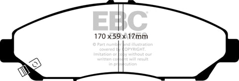 EBC 2016+ Honda Pilot 3.5L Ultimax2 Front Brake Pads - UD1378