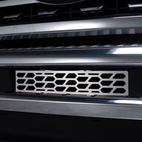 Putco 23-24 Ford F250/F350 Super Duty Hex Shield Design Bumper Grille Inserts - Polished SS - 82172