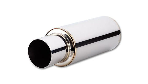 Vibrant TPV Round Muffler (23in Long) with 4in Round Tip Straight Cut - 4in inlet I.D. - 1091
