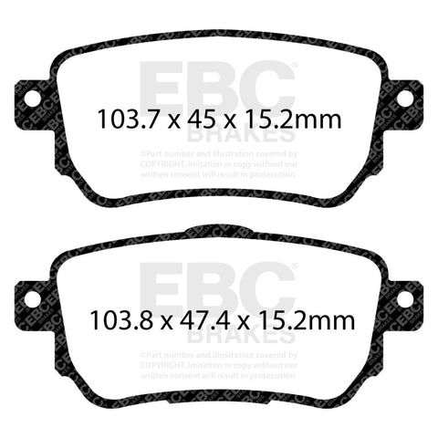 EBC 2021+ Nissan Rogue Sport Yellowstuff Rear Brake Pads - DP42219R