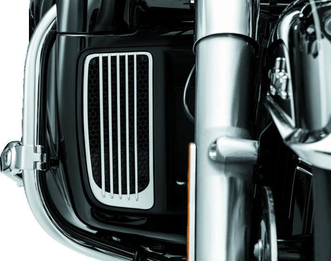Kuryakyn Radiator Grills For Twin Cooled Models Chrome & Black (Pair) - 7681