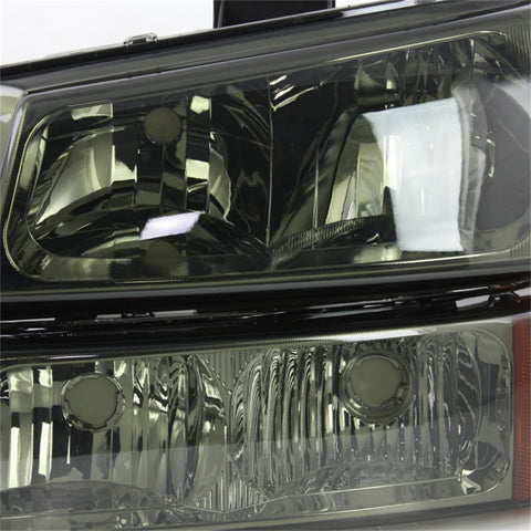 xTune Chevy Silverado 2500HD 03-06 Crystal Headlights w/ Amber Lights Smoke HD-JH-CSIL03-AM-SM-SET - 5064523