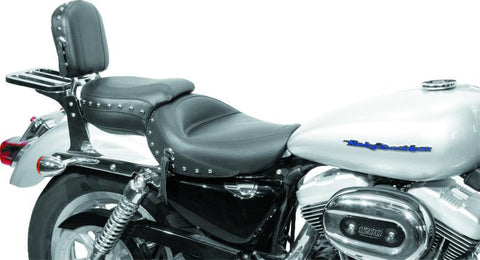 Mustang 04-21 Harley Sportster Wide Touring 1PC Seat w/Studs- Black - 76142