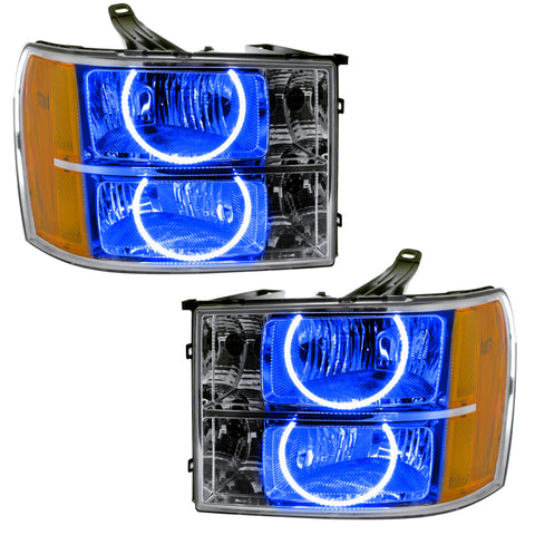 Oracle Lighting 07-13 GMC Sierra Pre-Assembled LED Halo Headlights - Blue - 8165-002