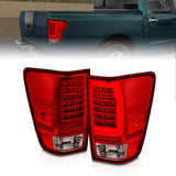 Anzo 04-15 Nissan Titan Full LED Tailights Chrome Housing Red/Clear Lens - 311422