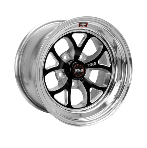 Weld S76 15x8 / 5x4.75 BP / 5.5in. BS Black Wheel (Medium Pad) - Non-Beadlock - 76MB-508B55A