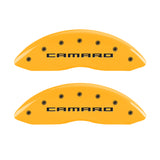 MGP 4 Caliper Covers Engraved Front Gen 5/Camaro Engraved Rear Gen 5/Z28 Yellow finish black ch - 14036SZ85YL
